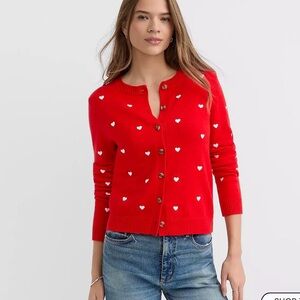 BNWT LOFT READ HEART CARDIGAN SIZE L